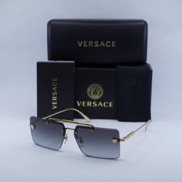 Versace VE2245 10028G Rectangle Sunglasses – Gold/Grey Gradient main image 11